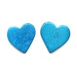 Turquoise Heart Tagua Clip On Earrings