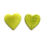 Lime Green Heart Tagua Clip On Earrings