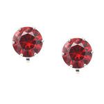 Simulated Red Garnet January Birthstone CZ Crystal White Gold Plated Clip On Earrings