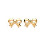 9ct Yellow Gold Bow Stud Earrings 