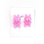 Lilac bunny stud earrings (Size: approx. 11 x 15 mm)