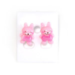 Baby pink bunny stud earrings (Size: approx. 11 x 15 mm)