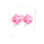 Baby pink cat stud earrings (Size: approx. 15 x 12 mm)