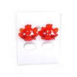 Red cat stud earrings (Size: approx. 15 x 12 mm)