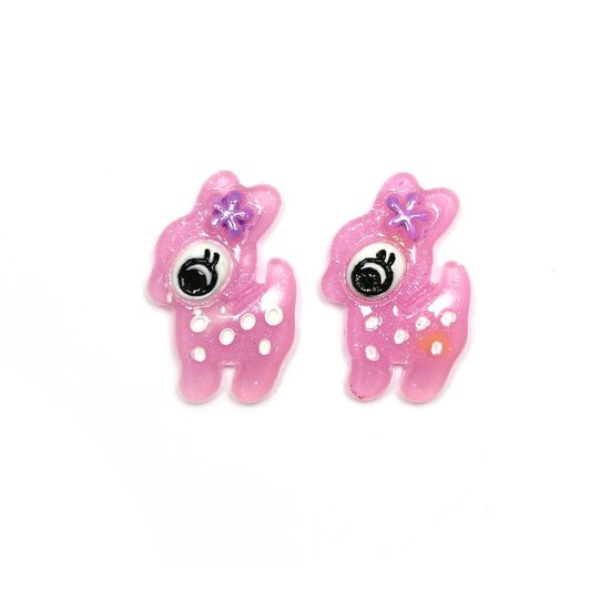 Lilac reindeer clip-on earrings