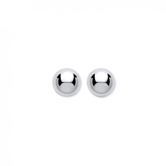 9ct White Gold 6mm Ball Stud Earrings 