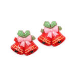 Red Christmas bells clip-on earrings