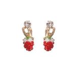 Red Strawberry Drop Clip On Earrings