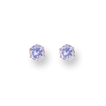 4mm 9kt Gold Ohrstecker, lavenderfarbener Strassstein