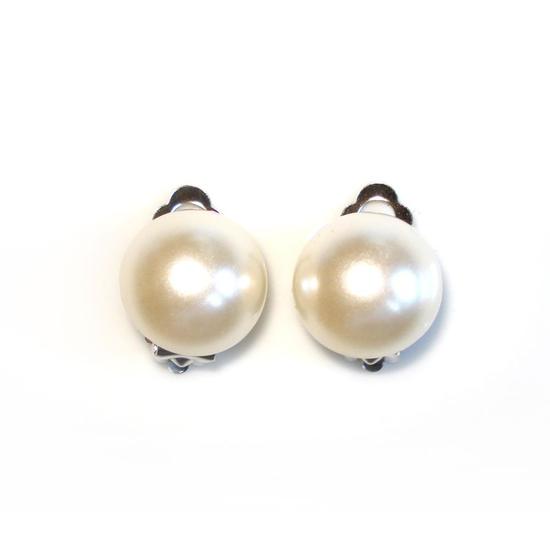 White Pearl-style Clip ons