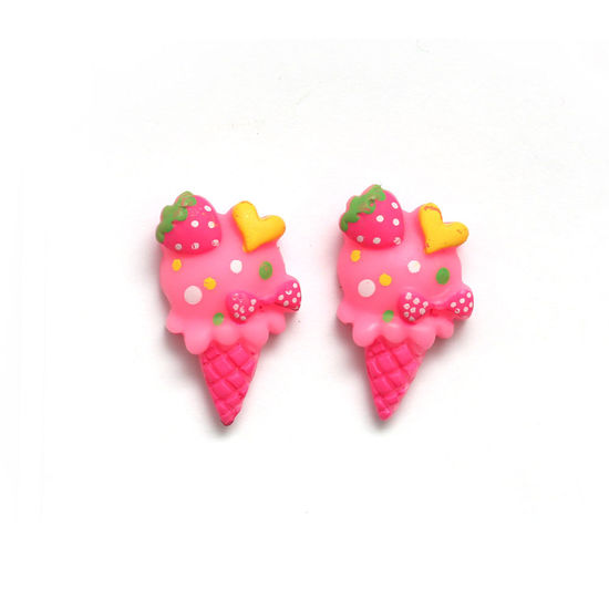 Pink ice cream cone clip-on earrings
