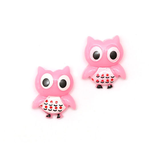 Baby pink owl clip-on earrings