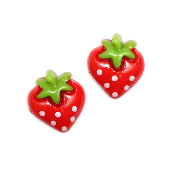 Red spotty strawberry clip-on earrings