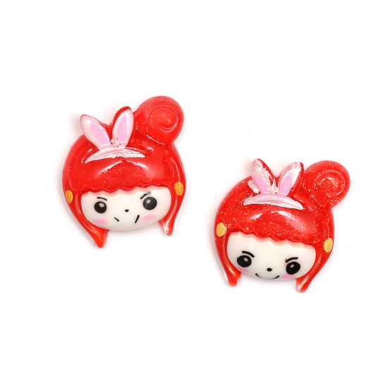 Red-haired girl clip-on earrings