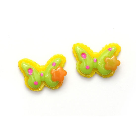 Green butterfly clip-on earrings