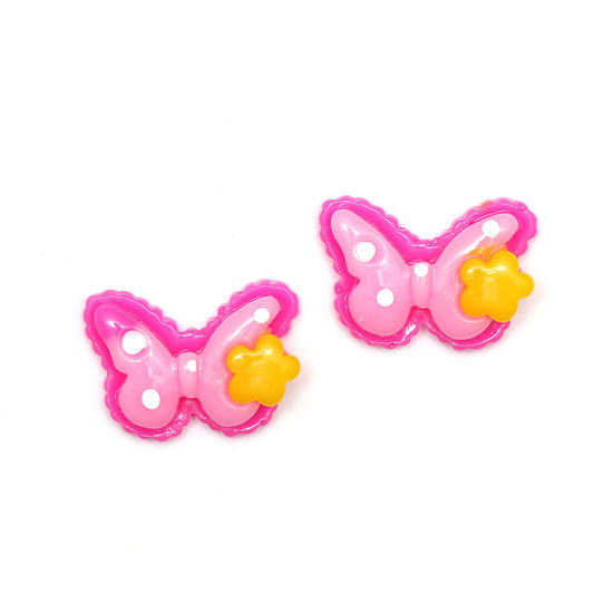 Baby pink butterfly clip-on earrings