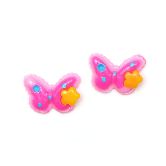 Pink butterfly clip-on earrings