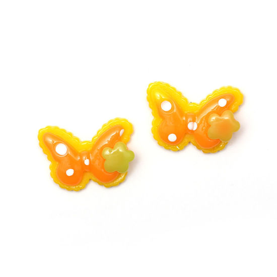 Orange butterfly clip-on earrings