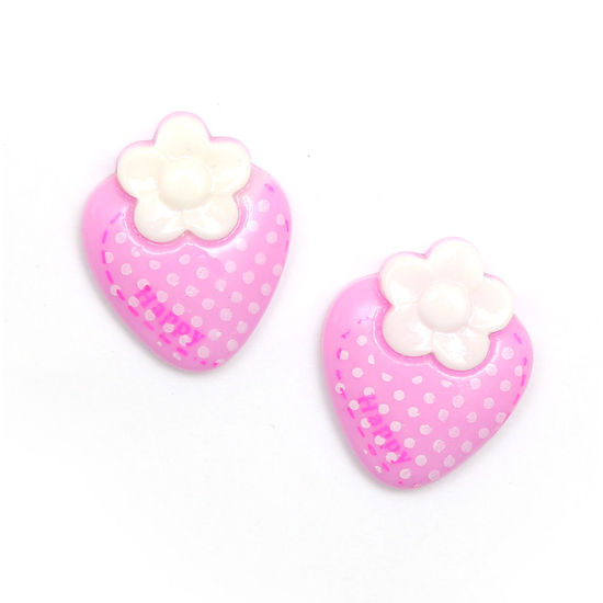 Purple polka dot strawberry clip-on earrings