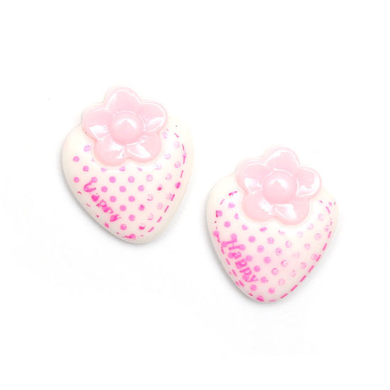White polka dot strawberry clip-on earrings