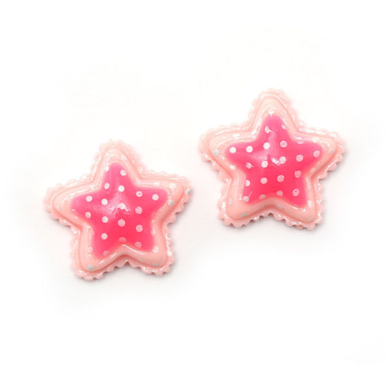 Pink polka dot star clip-on earrings