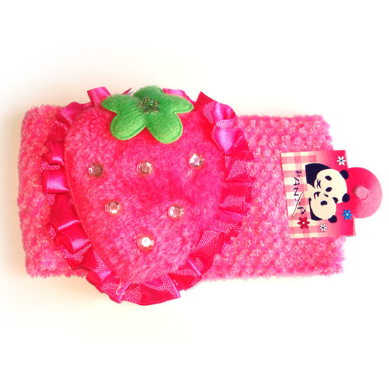 Pink hairband with pink strawberry