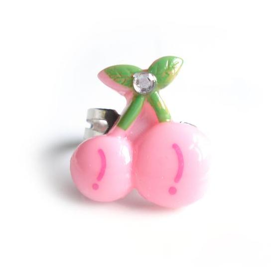 Baby pink cherries adjustable ring