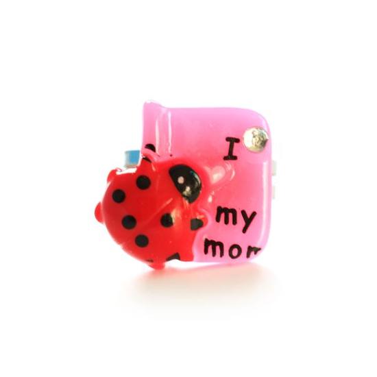 Pink book with red ladybug adjustable ring