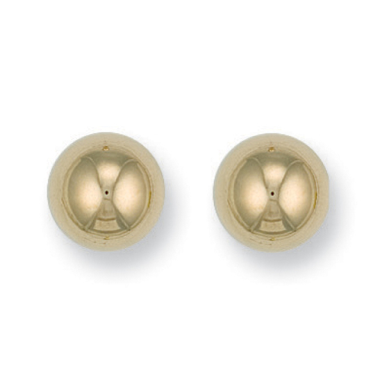Gold Pearls Stud Earrings, 10mm