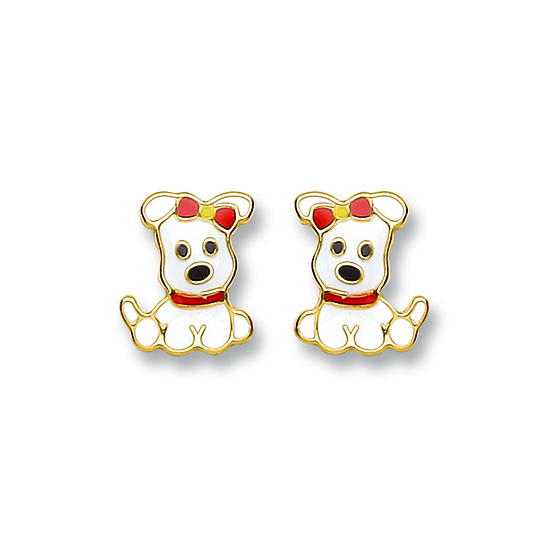 Puppy Gold Stud Earrings