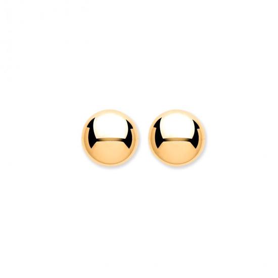 9ct Yellow Gold 6mm Bouton Ball Stud Earrings 