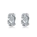 18ct White Gold Plated Leaf with Crystals Clip on Earrings
